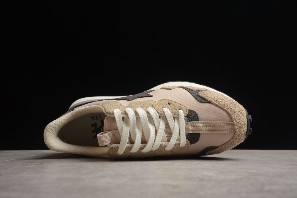 Bape Sta Retro Runner Beige And Brown Sneakers