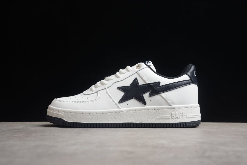 Bape Sta Low-Top White And Black Sneakers