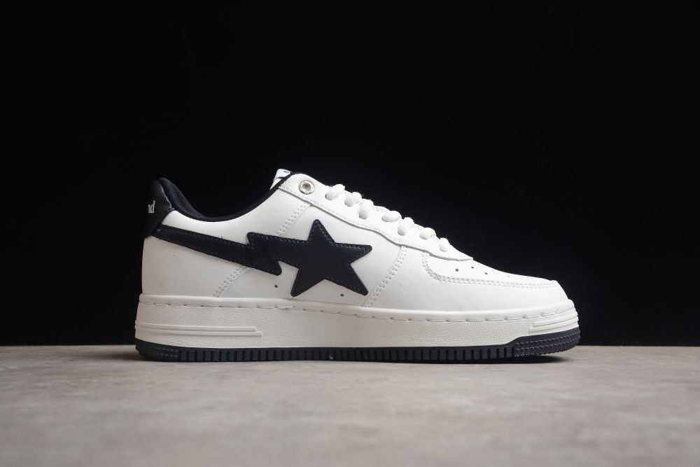 Bape Sta Low-Top White And Black Sneakers