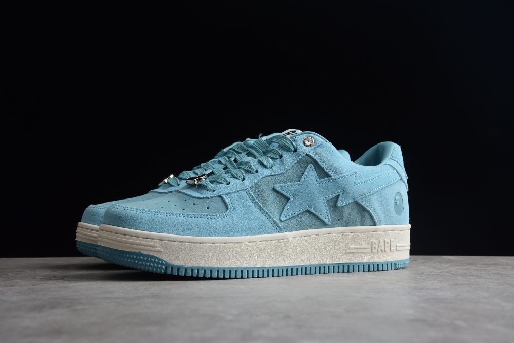 Bape Sta Low-Top Blue Suede Sneakers