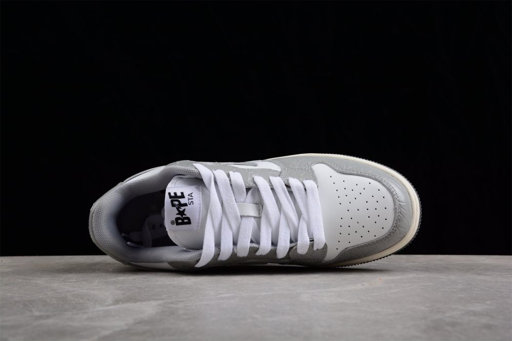 Bape Sta Low-Top Sneakers In White And Gray