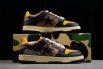 BAPE STA Low Top Sneakers in Black and Yellow