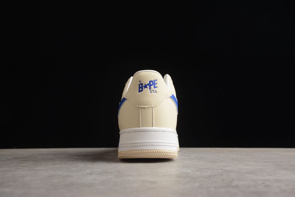 Bape Sta Low-Top Sneakers In Cream And Blue