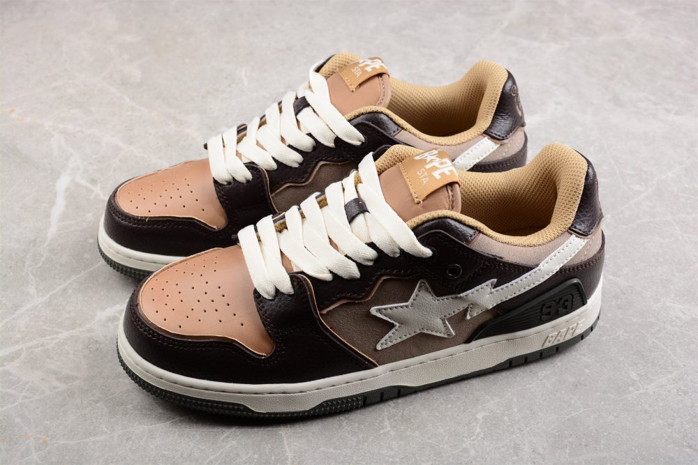 Bape Sta Low-Top Sneakers In Brown And Beige