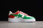 BAPE STA Low-Top Sneakers in Red, Green, and White