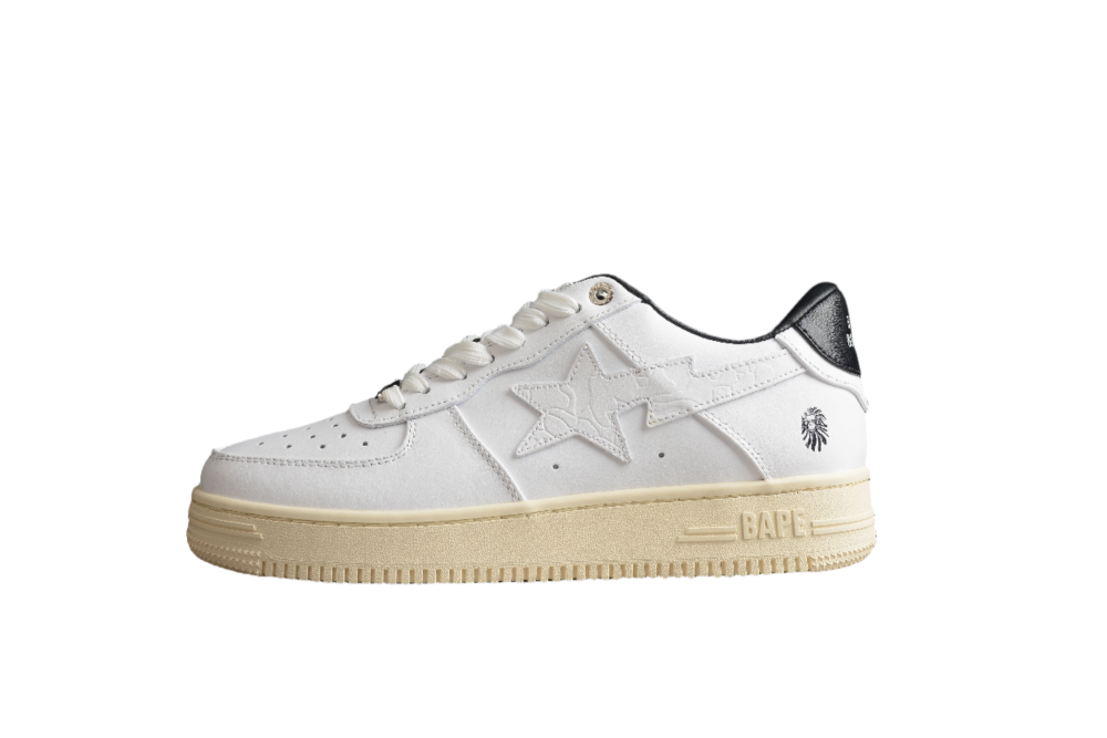 BAPE STA Low-Top Sneakers in White and Black