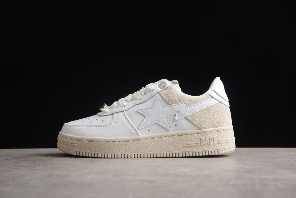 Bape Sta Low-Top Sneakers In White And Cream