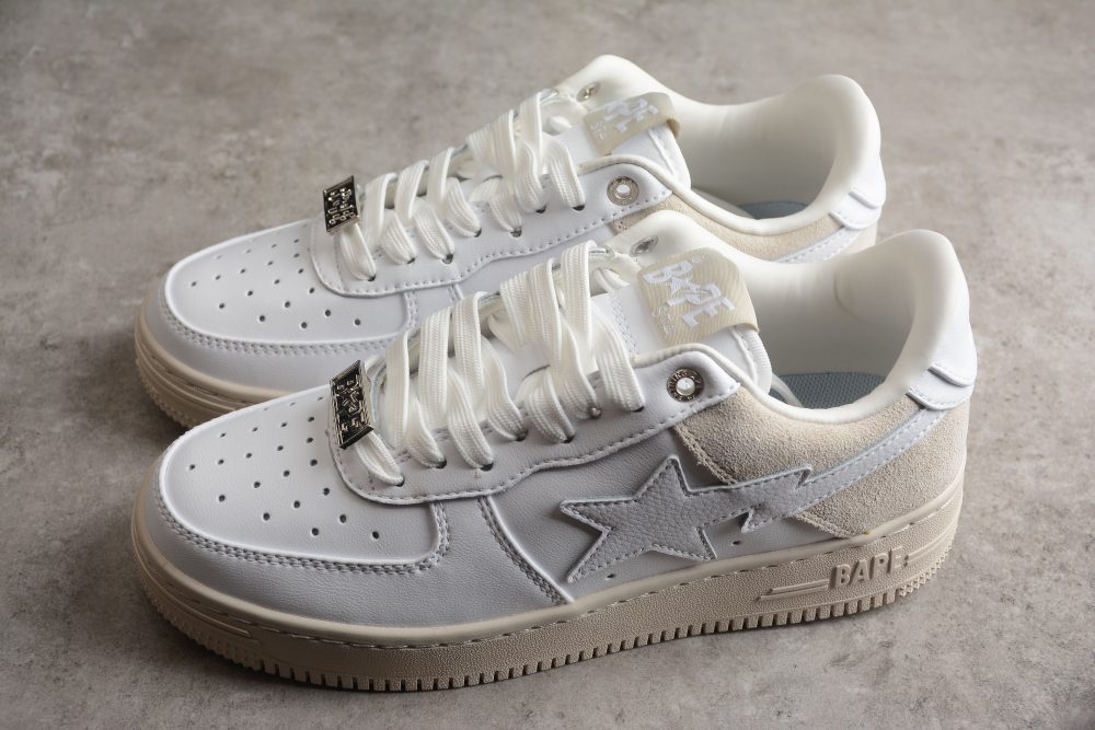 Bape Sta Low-Top Sneakers In White And Cream