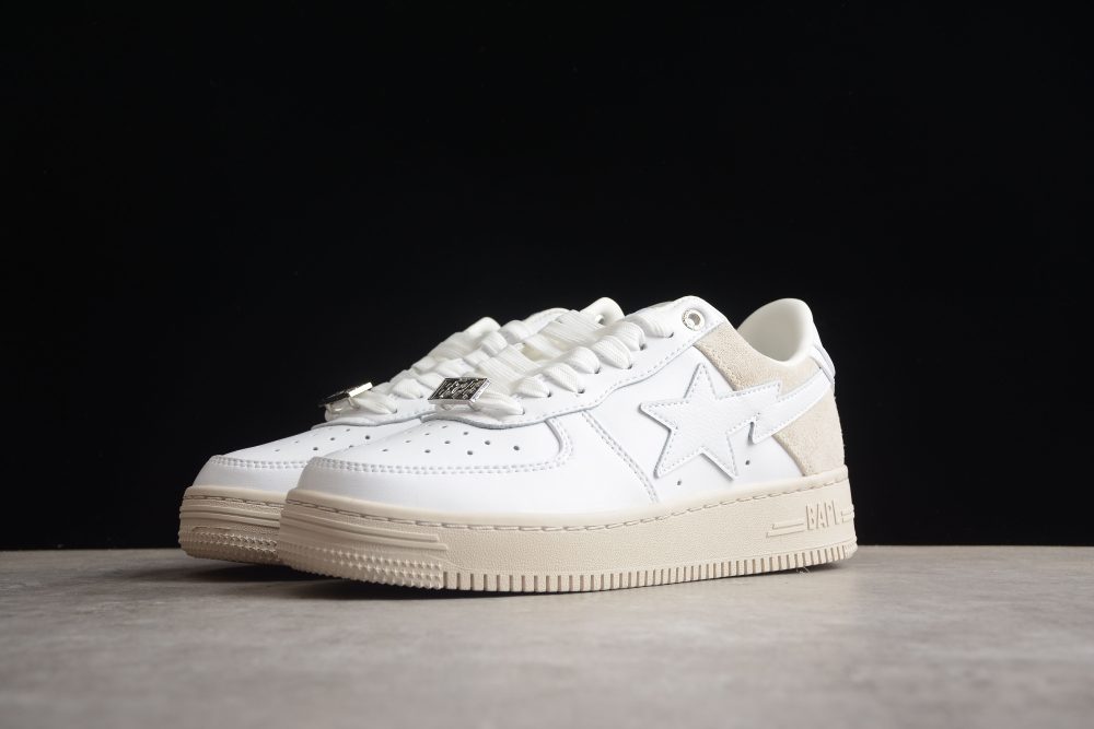 Bape Sta Low-Top Sneakers In White And Cream