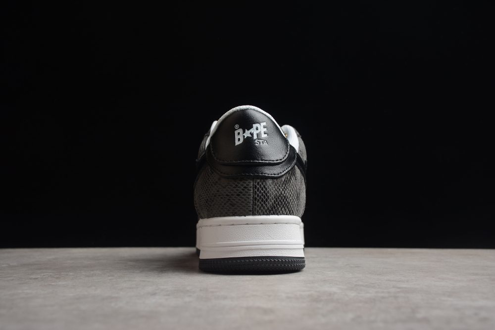 Bape Sta Low-Top Sneakers With Black Snakeskin Pattern