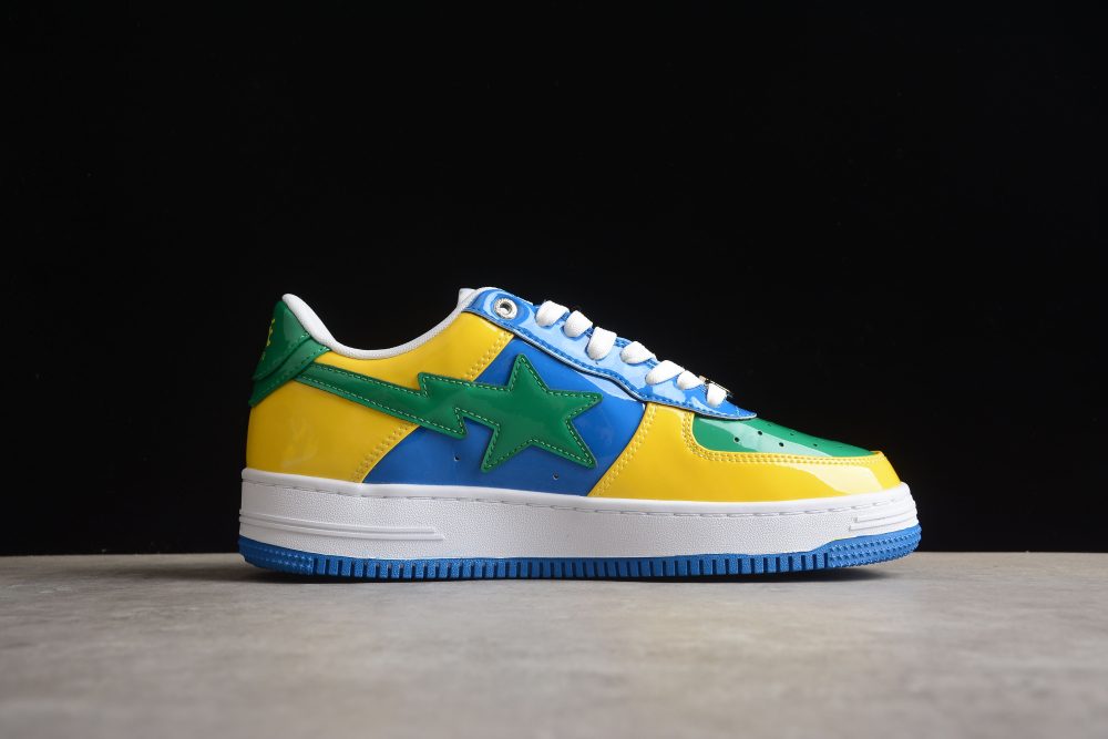 Bape Sta Low-Top Sneakers In Green, Blue, And Yellow